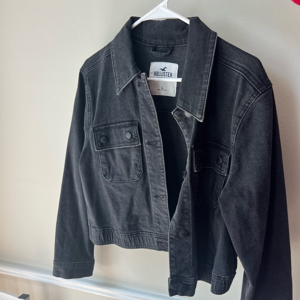 Hollister Women's Black Jean Jacket